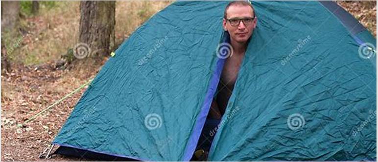 Naked male camping